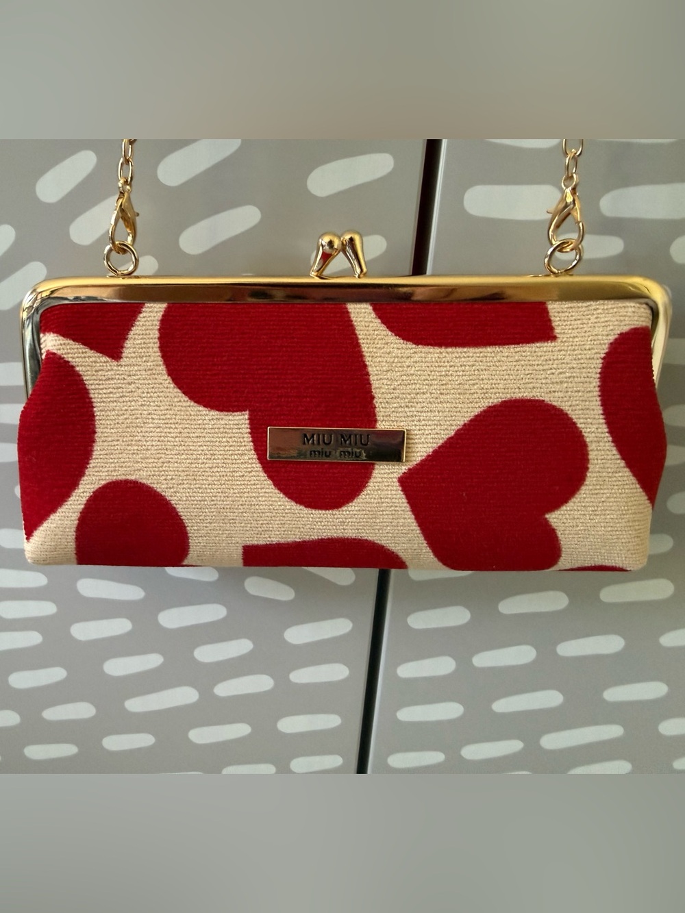 NWOT Miu Miu Heart Clutch